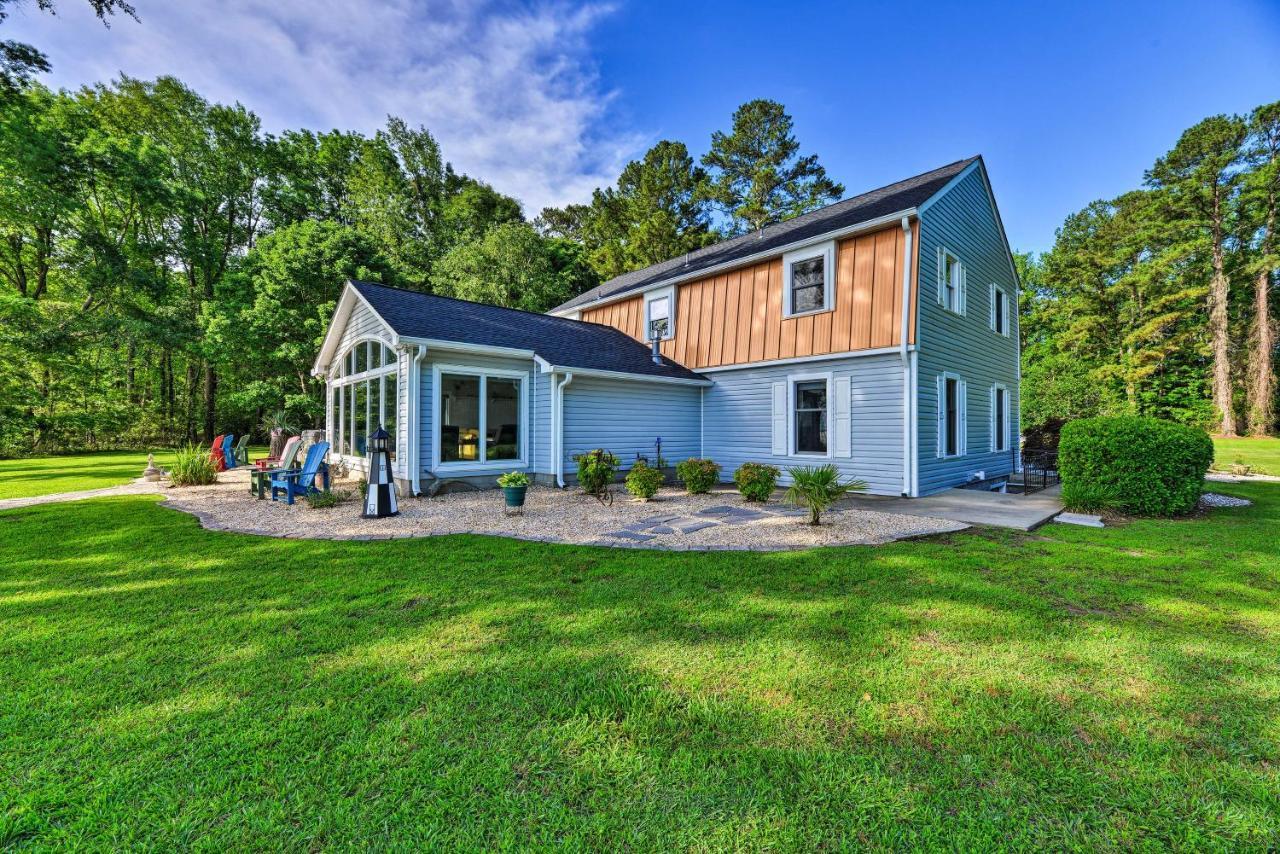 Bayfront Blounts Creek Home Private Beach And Dock! Whichard Beach Bagian luar foto